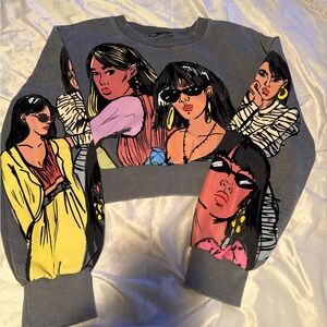 Zara Graffiti Cropped Sweatshirt